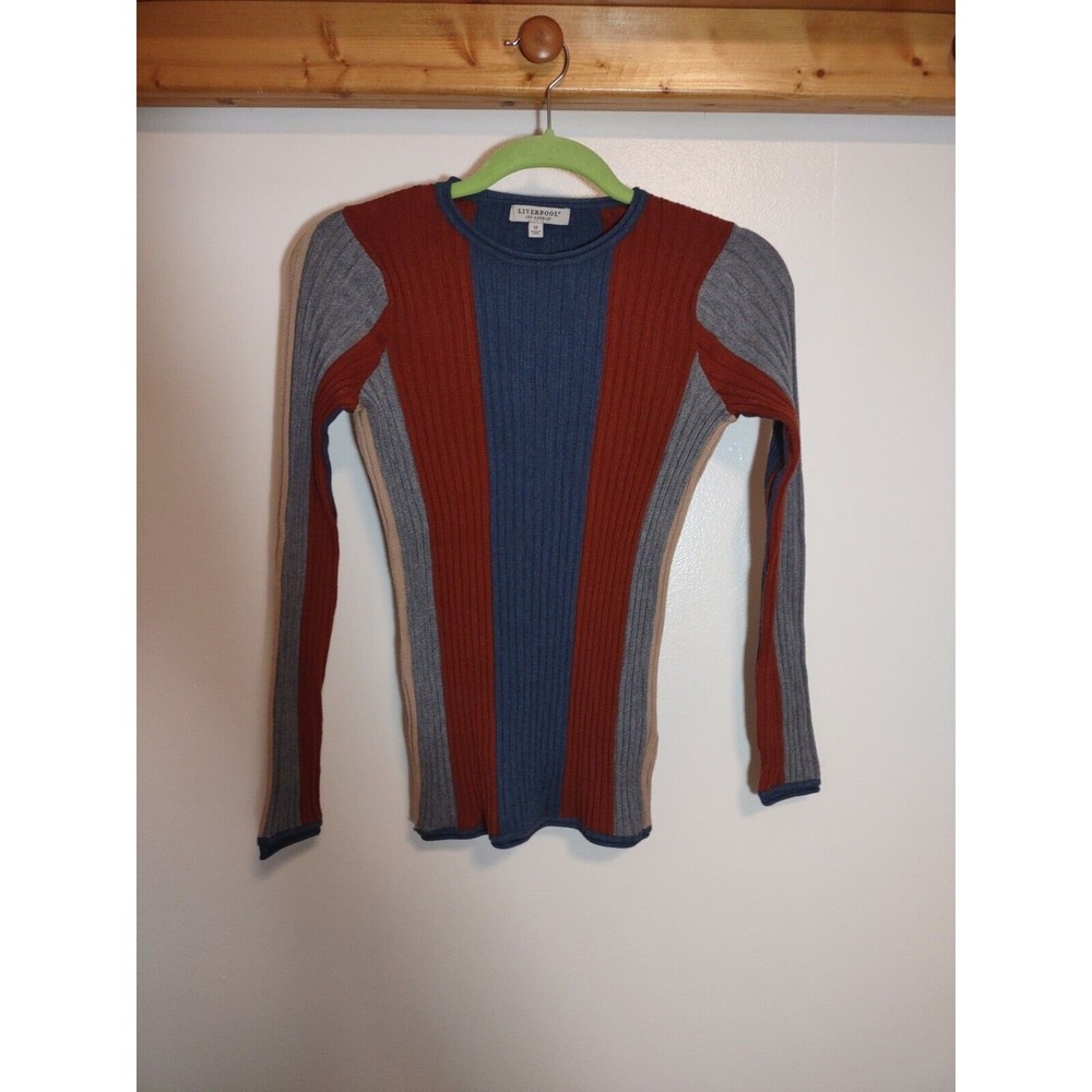 Liverpool Women's M Ribbed Long Sleeve Shirt Designer Stretch